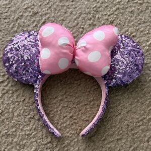 Pink and Purple Sequin Minnie Mouse Ears Headband